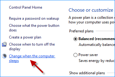 Change when computer sleeps