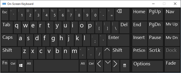Use on-screen keyboard to type