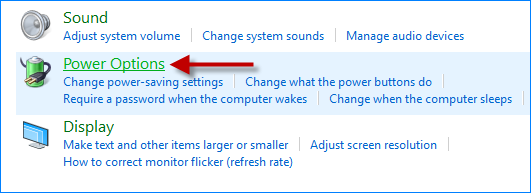 Click Power Options