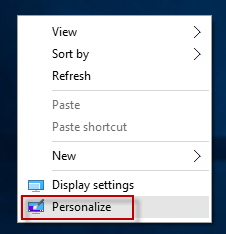 Click Personalize