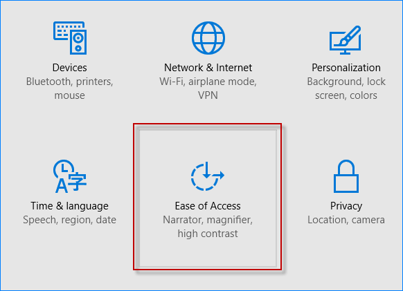 Select ease of access