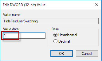 change value data to 1