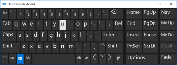 Press win and u key