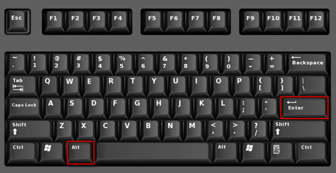 Press Alt and Enter