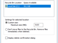 open recycle bin properties