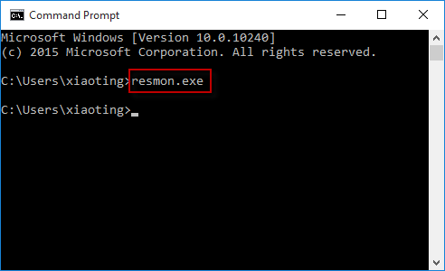 Run resmon.exe in cmd