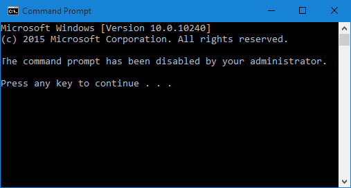 disable the command prompt
