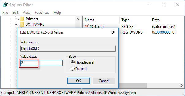 set value data