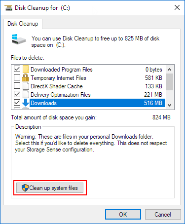 Disk cleanup