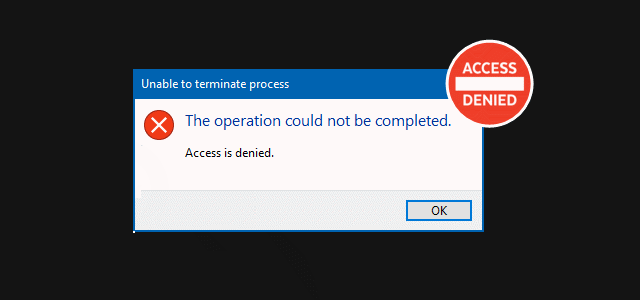 Unable to terminate process