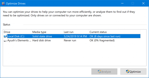 Tell if the hard drive is SSD or HDD in disk derangement