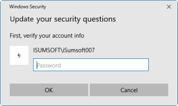 Enter current local account password 