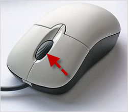 haga clic en el botón de desplazamiento del mouse