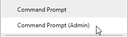 Open command prompt admin