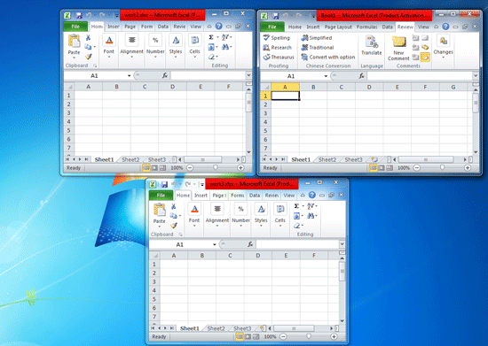 ver archivos de Excel uno al lado del otro