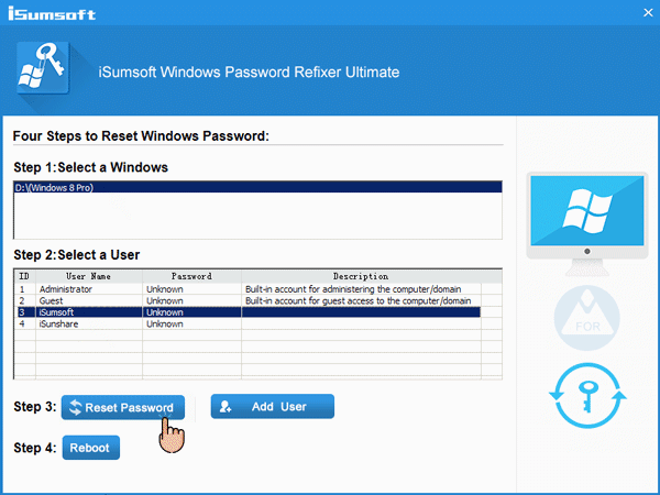 сбросить пароль Windows