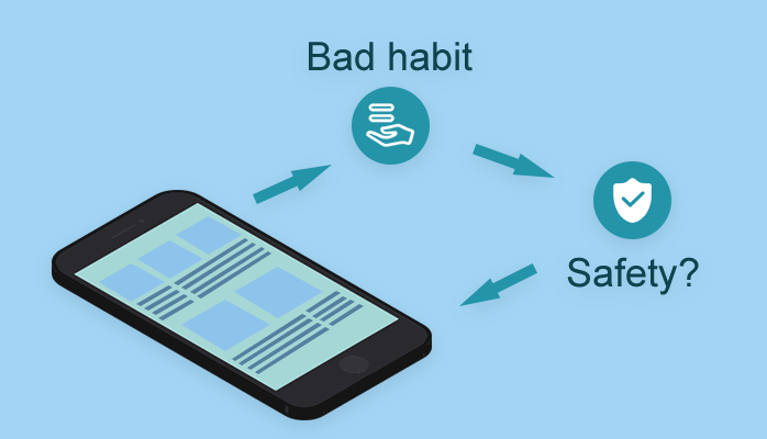 some bad habits of using cell phone