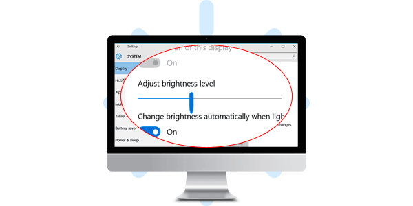 adjust brightness of computer screen