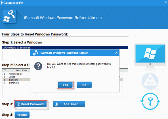 set password to blank