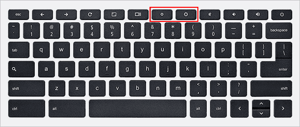 Press Brightness Keys