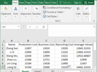 calculate average value of data