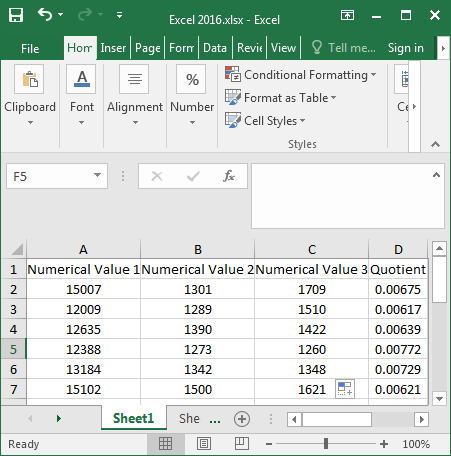 calculate the quotient