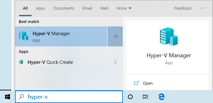 Open Hyper-V Manager