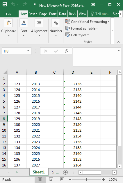 откройте рабочий лист Excel