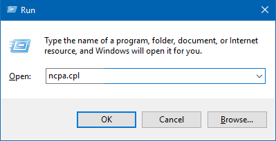 Open ncpa.cpl file