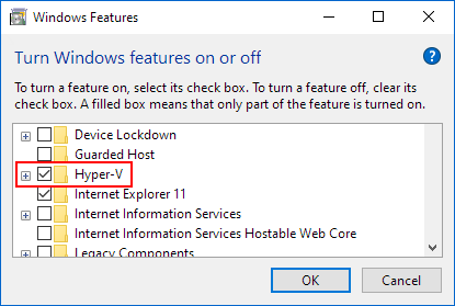 Turn on Hyper-V
