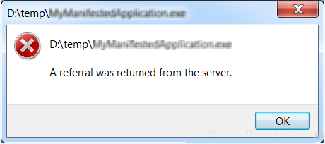 fix error ''a referral was returned from the server''