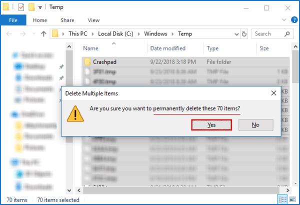 Clean temp files and folders