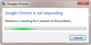 why am i get google chrome not responding