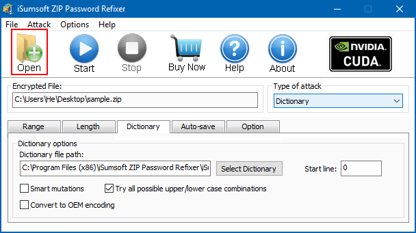 Import password protected ZIP file