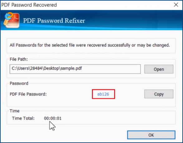 Find back PDF password