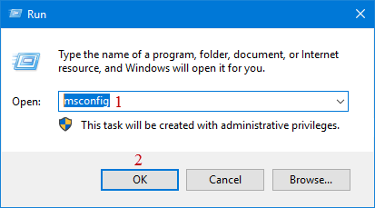 type msconfig and click ok