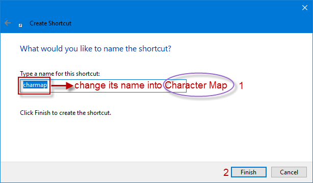 change its name into character map