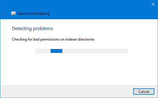 check the windows search problems