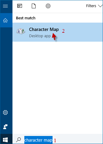 choose character map