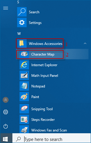 navigate to the windows accessories folder