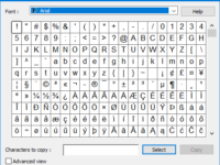 open windows 10 character map