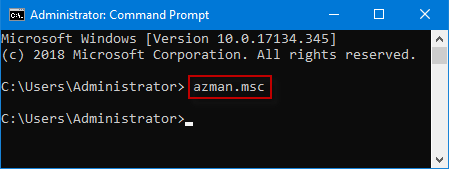 type azman.msc and press enter