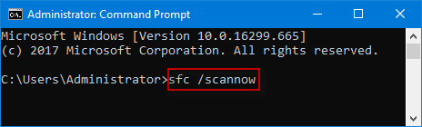 type sfc /scannow