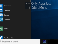 Show/Hide Windows 10 App List
