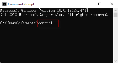 type control in Command Prompt