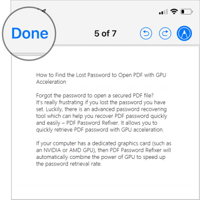 Decrypt PDF file on iPhone or iPad