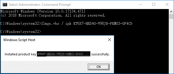 Activar Windows 10 con slmgr