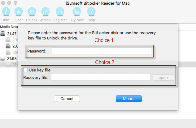 смонтировать зашифрованный USB-накопитель BitLocker