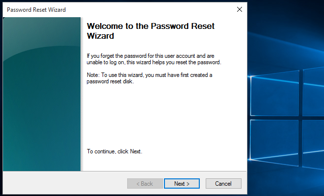 microsoft windows 10 password reset tool