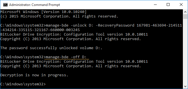 decrypt BitLocker encrypted drive